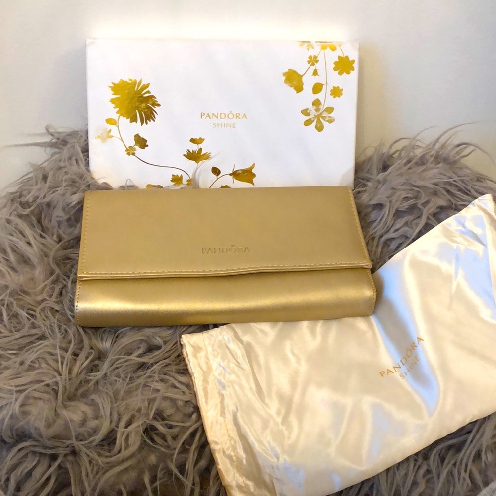 Pandora shine gold clutch
